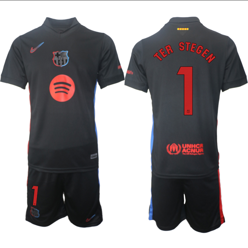 Men 2024-2025 Club Barcelona away Black #1 Soccer Jersey->barcelona jersey->Soccer Club Jersey